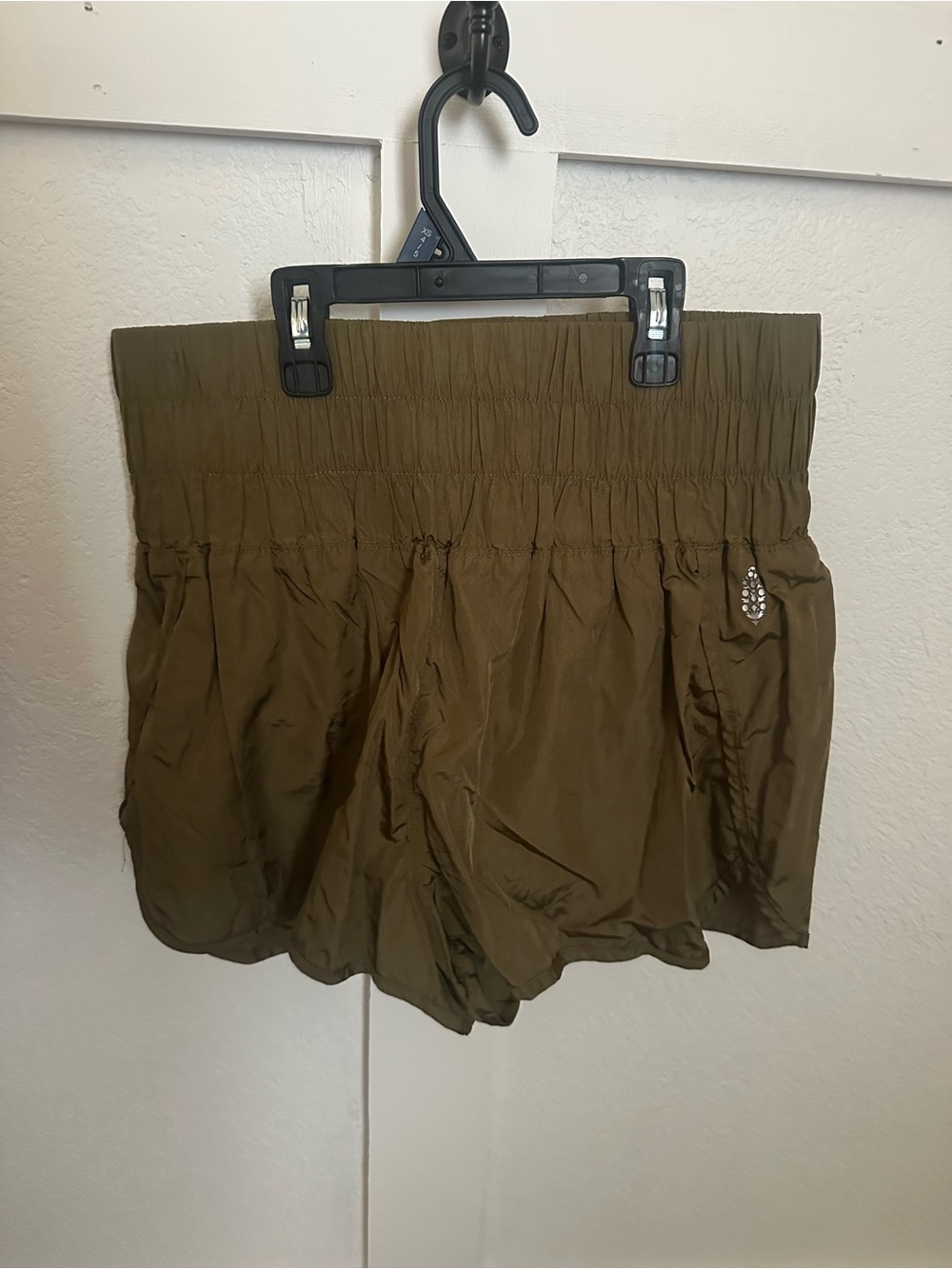 Free People Movement Way Home Olive High-Waist Smocked Women’s Shorts